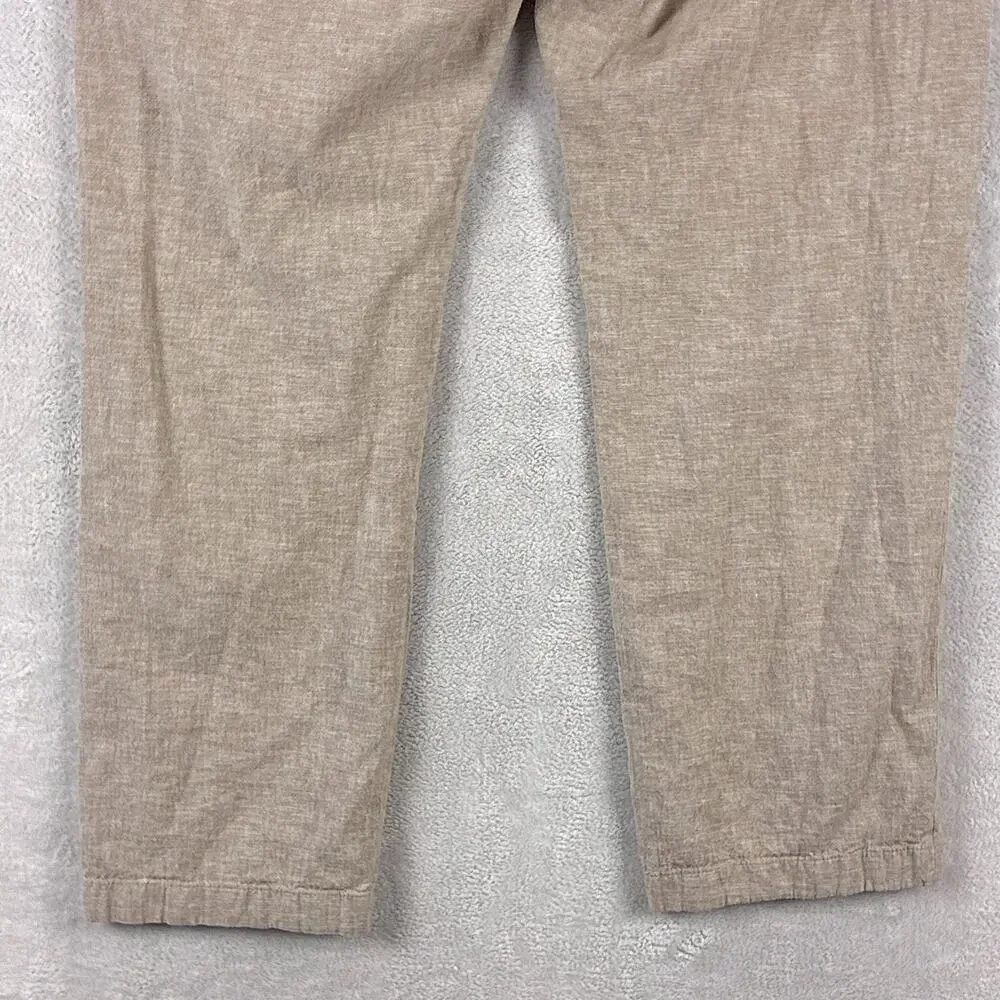 Perry Ellis Pants Mens 34x30 (37x28) Beige Linen Drawstring Beach Summer Preppy